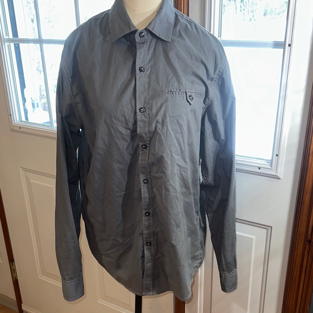 Michael Brandon Gray Button-Up Shirt